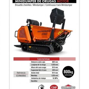 Minidumper De Orugas Motor 13HP Rhinoceros XN800