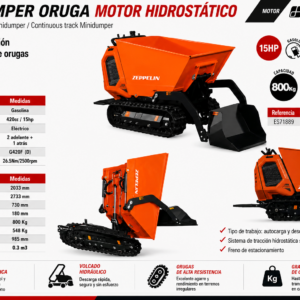 Minidumper Oruga Hidrostático 15HP